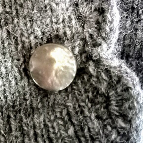 Vintage Field Manor Grey Embroidered Lambswool Cardigan - Picture 4 of 7